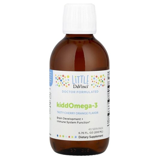 Основне фото товару Little DaVinci, KiddOmega-3, Омега-3 для дітей вишня, 200 мл