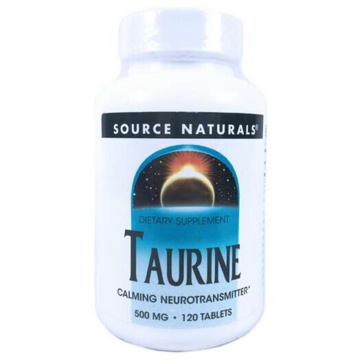 Основне фото товару Source Naturals, Taurine 500 mg, L-Таурин 500 мг, 120 таблеток