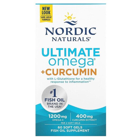 Основное фото товара Omega Curcumin 1250 mg Основное фото товара Nordic Naturals, Куркумин, Omega Curcumin 1250 mg, 60 капсул