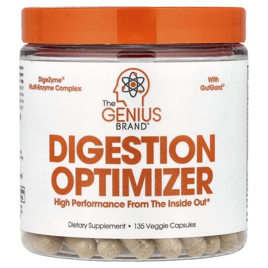 Основне фото товару Digestion Optimizer Основне фото товару The Genius Brand, Digestion Optimizer, Ферменти, 135 капсул