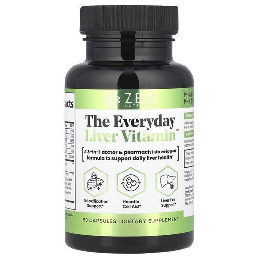 Основное фото товара The Everyday Liver Vitamin Основное фото товара Zen Nutrients, Поддержка печени, The Everyday Liver Vitamin, 60 к