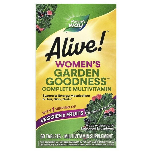 Основное фото товара Alive! Garden Goodness Women's Multivitamin Основное фото товара Alive! Garden Goodness Women's Multivitamin, Витамины для же