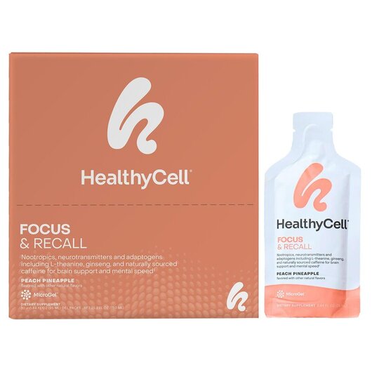 Основне фото товару HealthyCell, Focus & Recall Peach Pineapple, Підтримка мозку,