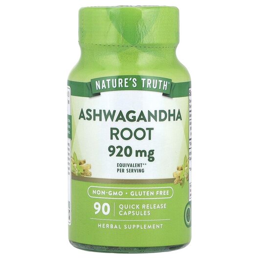 Основное фото товара Nature's Truth, Ашваганда, Ashwagandha Root 920 mg, 90 капсу