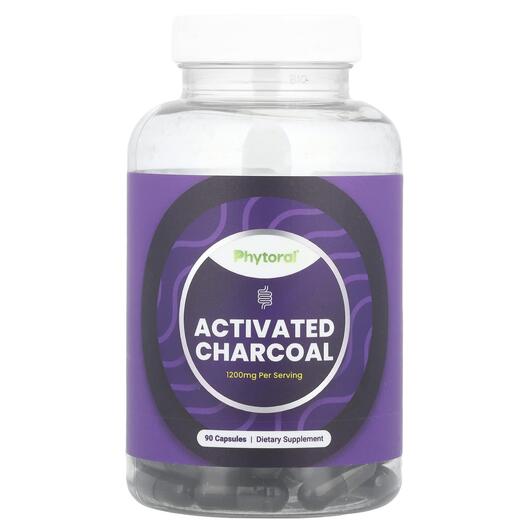 Основне фото товару Phytoral, Activated Charcoal, Активоване вугілля, 90 капсул