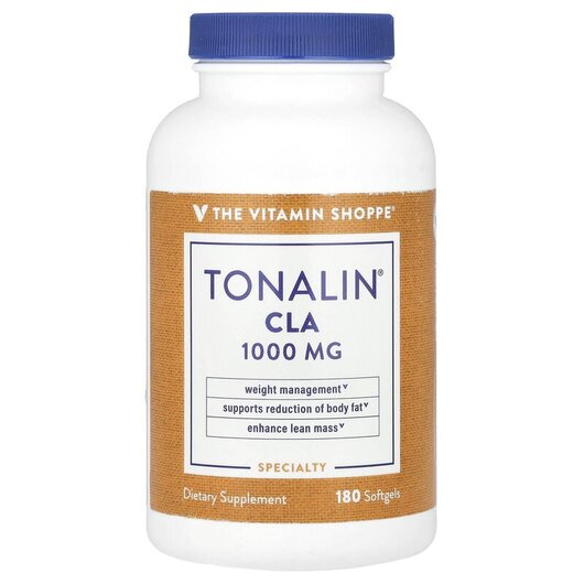 Основное фото товара TheVitaminShoppe, Линолевая кислота, Tonalin CLA 1000 mg, 180 кап