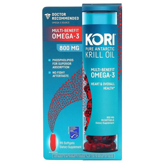 Основне фото товару Pure Antarctic Krill Oil Multi-Benefit, Олія Антарктичного Кріля,