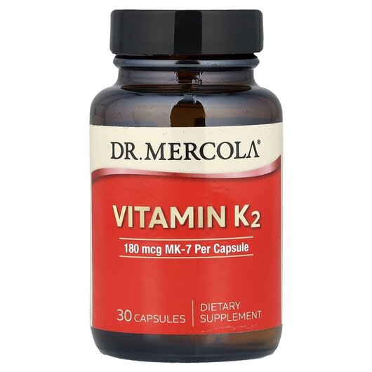 Основное фото товара Dr. Mercola, Витамин К2 180 мкг, Vitamin K2 180 mcg, 30 капсул