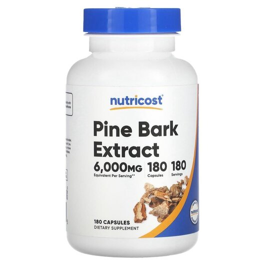 Основное фото товара Nutricost, Пикногенол, Pine Bark Extract 6000 mg, 180 капсул