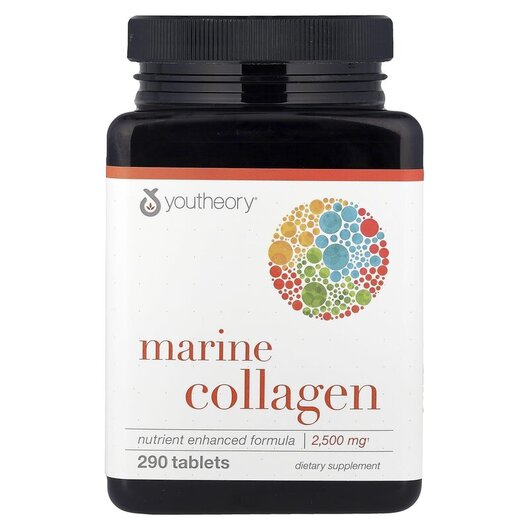 Основное фото товара Marine Collagen 2500 mg Основное фото товара Youtheory, Морской коллаген, Marine Collagen 2500 mg, 290 таблето