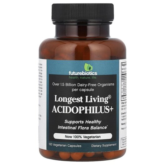 Основное фото товара Longest Living Acidophilus+ Основное фото товара Future Biotics, Ацидофилус, Longest Living Acidophilus+, 100 капс