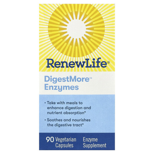 Основное фото товара Renew Life, Ферменты, DigestMore Enzymes, 90 капсул