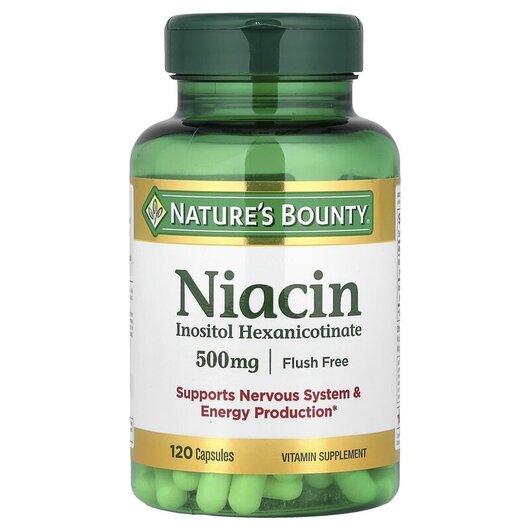 Основне фото товару Nature's Bounty, Flush Free Niacin 500 mg, Ніацин 500 мг, 12