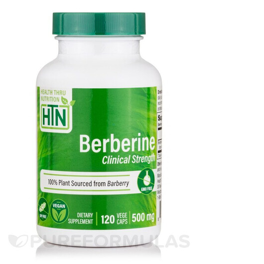 Основное фото товара Health Thru Nutrition, Берберин, Berberine HCL 500 mg, 120 VegeCa