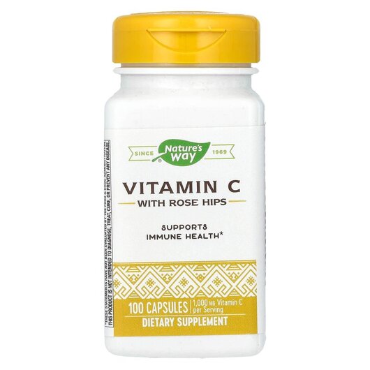 Основне фото товару Vitamin C With Rose Hips 1000 mg Основне фото товару Nature's Way, Vitamin C With Rose Hips 1000 mg, Вітамін C, 1