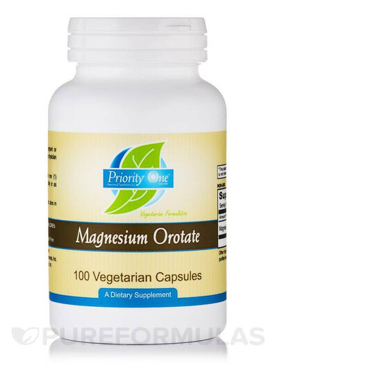 Основне фото товару Magnesium Orotate Основне фото товару Priority One, Magnesium Orotate, Магній Оротат, 100 капсул