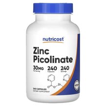 Zinc Picolinate 30 mg Цинк Пиколинат Nutricost 240 капсул