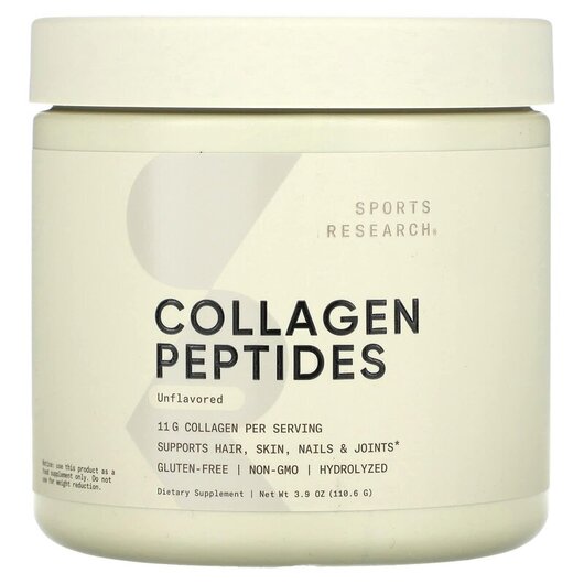 Основне фото товару Collagen Peptides Unflavored, Колагенові пептиди, 110.6 г