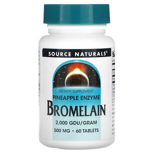 Основне фото товару Bromelain 2000 GDU/g 500 mg Основне фото товару Bromelain 2000 GDU/g 500 mg 60, Бромелайн 2000 GDU 500 мг, 60 таб