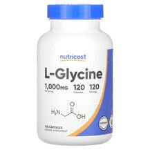 L-Glycine 1000 mg L-Глицин Nutricost 120 капсул