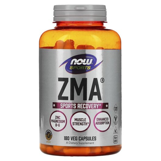 Основное фото товара Sports ZMA Sports Recovery Основное фото товара NOW Foods, ЗМА для восстановления, ZMA Sports Recovery, 180 капсу