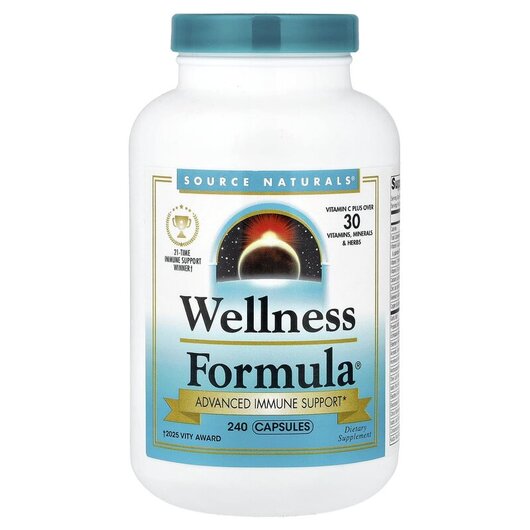 Основне фото товару Wellness Formula Основне фото товару Source Naturals, Wellness Formula, Підтримка імунітету, 240 капсу