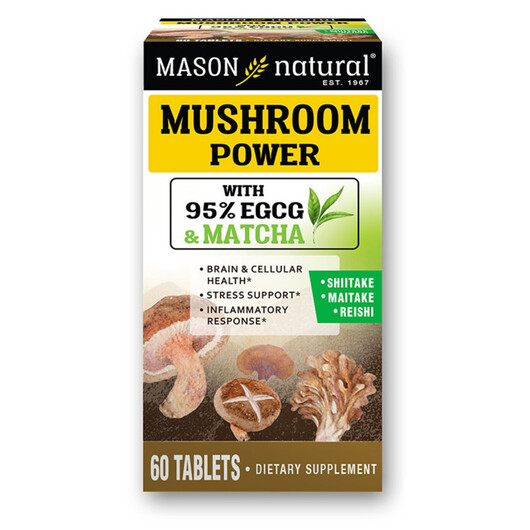 Основне фото товару Mushroom Power with Основне фото товару Mason, Mushroom Power with, Гриби, 60 таблеток