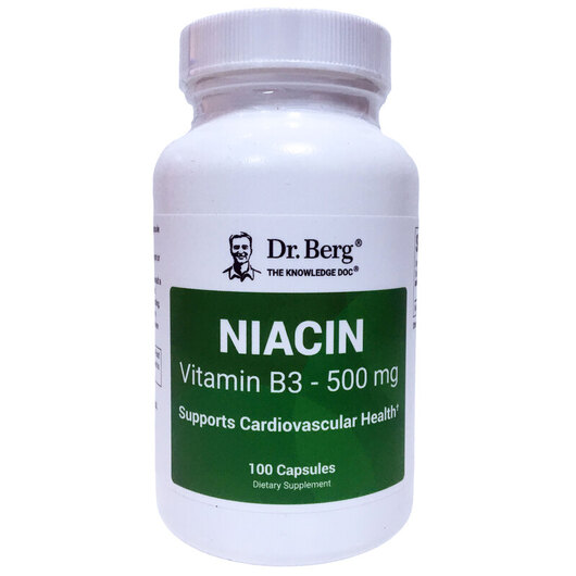 Основное фото товара Dr. Berg, Витамин B3 Ніацин, Niacin 500 mg, 100 капсул