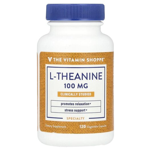 Основне фото товару TheVitaminShoppe, L-Theanine 100 mg, L-Теанін, 120 капсул