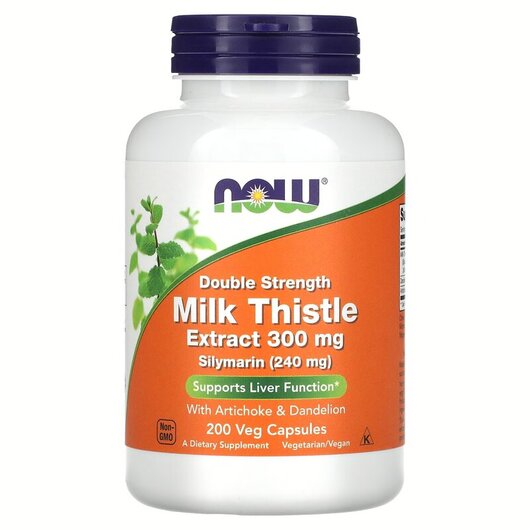 Основне фото товару NOW Foods, Milk Thistle Extract 300 mg, Силімарин 240 мг, 200 кап