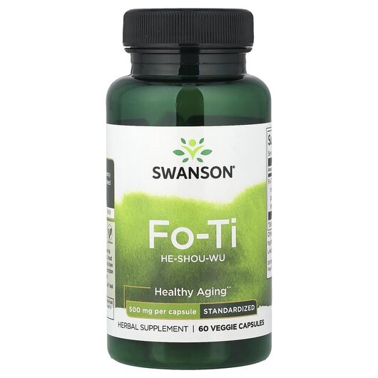 Основное фото товара Swanson, Горец многоцветковый, Fo-Ti He-Shou-Wu 500 mg, 60 капсул