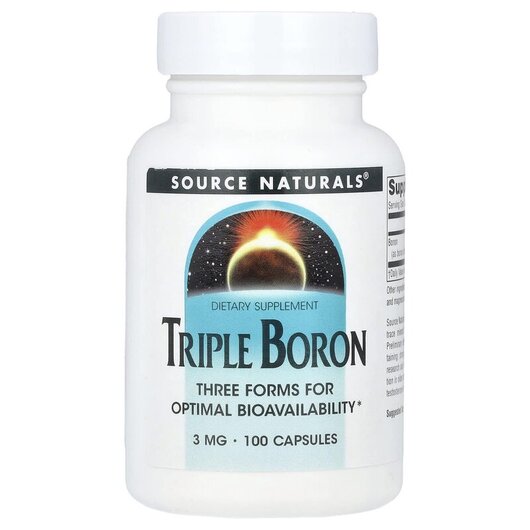 Основне фото товару Source Naturals, Triple Boron 3 mg, Бор, 100 капсул