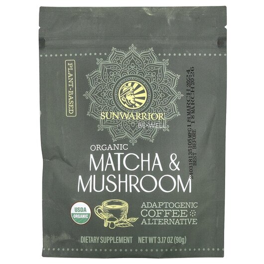 Основне фото товару Sunwarrior, Organic Matcha & Mushroom, Гриби, 90 г