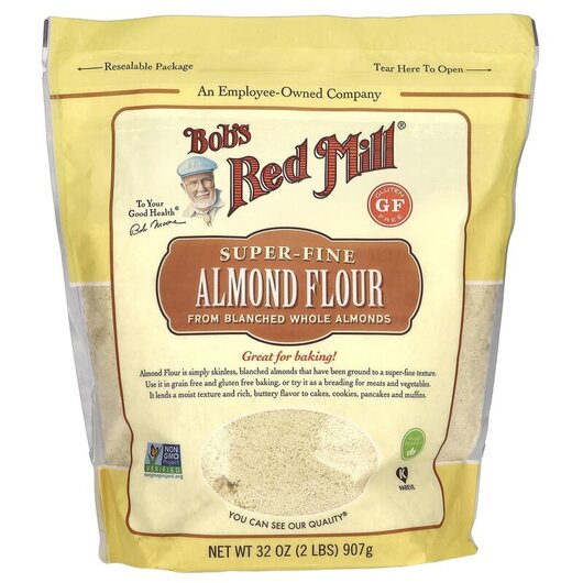 Основное фото товара Bob's Red Mill, Миндальная мука, Super-Fine Almond Flour, 90