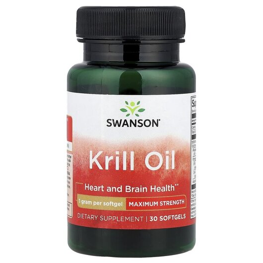 Основне фото товару Krill Oil Maximum Strength, Олія Антарктичного Кріля, 30 капсул