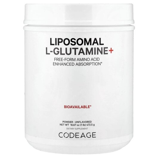 Основное фото товара CodeAge, L-Глутамин, Liposomal L-Glutamine+, 472.5 г