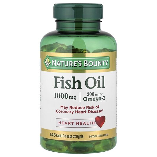Основне фото товару Fish Oil 1000 mg Основне фото товару Fish Oil 1000 mg, Риб'ячий жир Омега-3 1000 мг, 145 капсул
