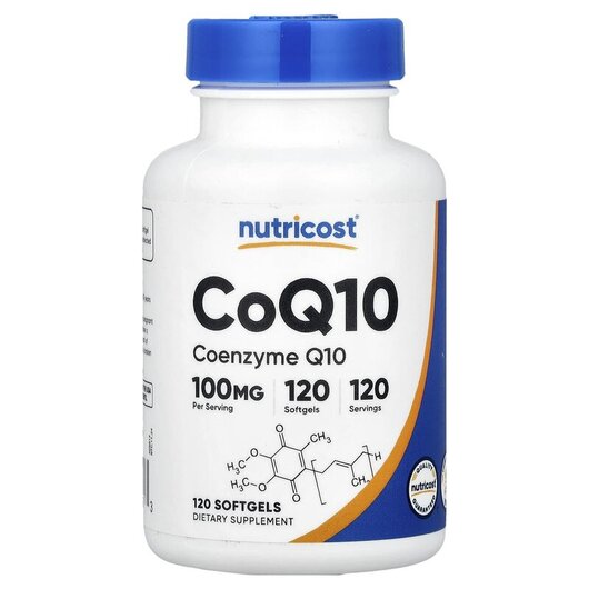 Основне фото товару CoQ10 100 mg Основне фото товару Nutricost, CoQ10 100 mg, Коензим CoQ10, 120 капсул