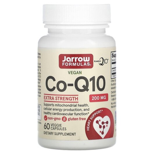 Основне фото товару Co-Q10 200 mg Основне фото товару Jarrow Formulas, Co-Q10 200 mg, Co-Q10 200 мг, 60 капсул