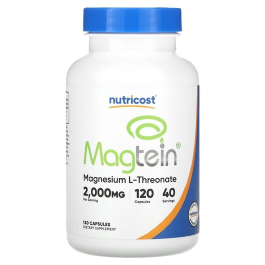 Основное фото товара Magtein 666 mg Основное фото товара Nutricost, Магний, Magtein 666 mg, 120 капсул