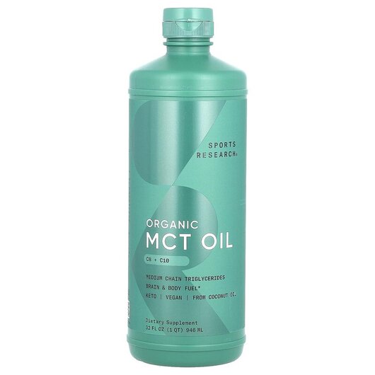 Основне фото товару Organic MCT Oil Unflavored Основне фото товару Sports Research, Organic MCT Oil Unflavored, MCT Олія, 946 мл