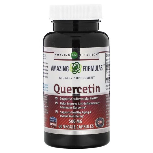 Основне фото товару Amazing Nutrition, Quercetin 500 mg, Кверцетин, 60 капсул
