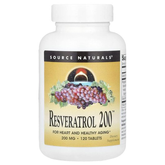 Основное фото товара Source Naturals, Ресвератрол, Resveratrol 200 200 mg, 120 таблето