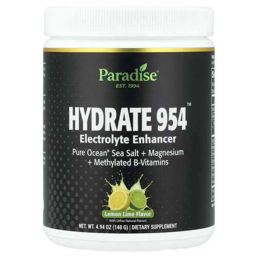 Основне фото товару Hydrate 954 Electrolyte Enhancer Lemon Lime Основне фото товару Hydrate 954 Electrolyte Enhancer Lemon Lime, Електроліти, 140 г