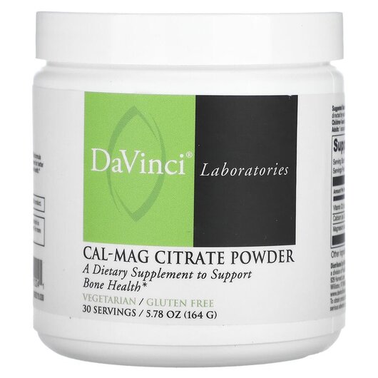 Основне фото товару DaVinci Laboratories, CAL-MAG Citrate Powder, Кальцій Магній, 164