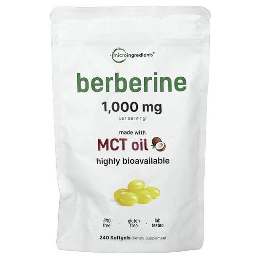 Основне фото товару Micro Ingredients, Berberine, Берберин, 240 капсул