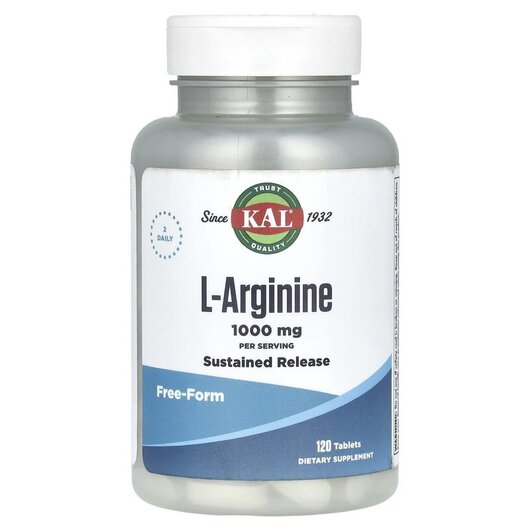 Основное фото товара KAL, L-Аргинин, L-Arginine 1000 mg, 120 таблеток