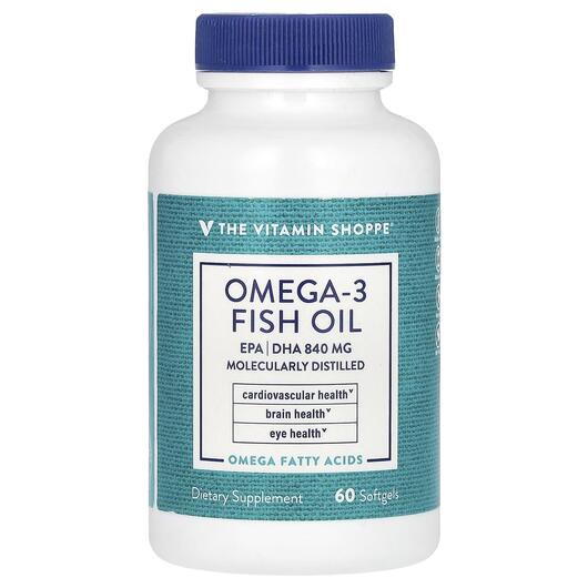 Основное фото товара Omega-3 Fish Oil EPA/DHA 840 mg Основное фото товара TheVitaminShoppe, ДГК, Omega-3 Fish Oil EPA/DHA 840 mg, 60 капсул