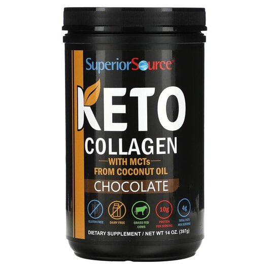 Основне фото товару Keto Collagen Powder with MCTs Chocolate, Колаген, 397 г