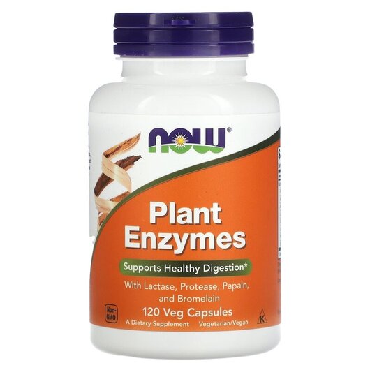 Основне фото товару NOW Foods, Plant Enzymes, Ферменти, 120 капсул